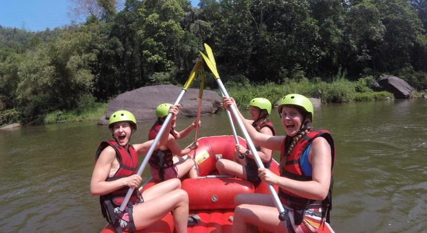 A group after their first rapid run